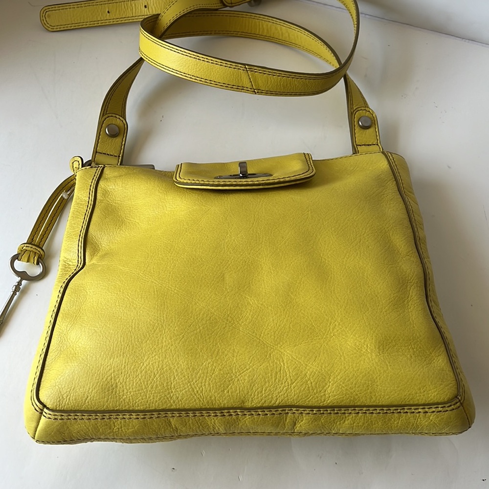 Fossil Marlow Crossbody Bag Leather Citrus Shoulder Bag New - Picture 6 of 16